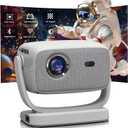[Auto Focus/4K Support]A8 Projector with 5G WiFi and Bluetooth , 600 ANSI Native 1080P Outdoor Movie Projector, Auto 6D Keystone , Home Theater Projector compatible with Phone/TV Stick/PC (Gray)