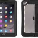 Rugged Case for Apple iPad mini 4 (A1538, A1550) Kickstand | Screen Protector | Polycarbonate Shell | Silicone Bumper | Full-Body | 6.6 ft. Drop-Tested | Black/Clear