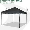 10x10 Canopy Replacement Top with Air Vent Silver Coated for Straight Leg Canopy Frame, (Black)