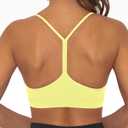 Comper Y Back Sports Bra for Women Low Impact Racerback Workout Bras Sexy Thin Straps Yoga Bras with Removable Pads L