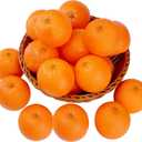 ZEAYEA 24 Pcs Artificial Oranges, Decorative Fake Oranges for Decoration Lifelike, Realistic Fake Fruit Oranges for Christmas Home Kitchen Festival Party Decoration
