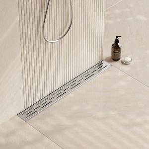 Neodrain 24 Inch Rectangular Linear Shower Drain with Brick Pattern Grate, Brushed 304 Stainless Steel Bathroom Floor Drain, Shower Floor Drain & Hair Strainer, CUPC Certified