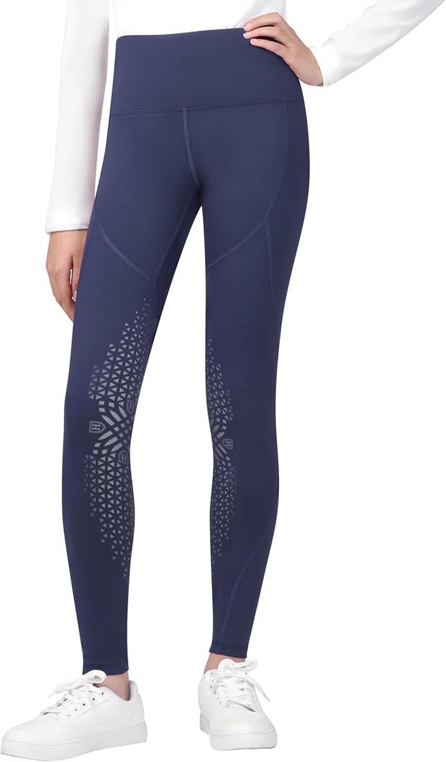 Harrison Howard Riding Pants for Girls Knee Patch Horse Riding Tights Kids Perfect for Schooling, Training, Daily Riding (X-Large, Navy)