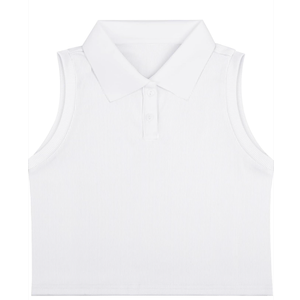 Girls Crop Tops Sleeveless Polo Shirts Athletic Tank Tops Golf Tennis T-Shirts with Collared Quick Dry Casual 120