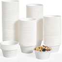 ECOLipak 200 Pack 2 oz Compostable Portion Cups, 100% Biodegradable Souffle Cups, Disposable Paper Cup for Condiment Samples With Lid