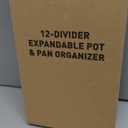 MUDEELA Expandable Pots and Pans Organizer Rack under Cabinet, Pots Lid Organizer Rack for Kitchen Cabinet Organizers and Storage with 12 Adjustable Dividers Cutting Board Holder & Anti-Scratch Strips