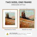Homeforia 16x20 Natural Oak Picture Frame, High-End Wood, 11x14 Mat, Glass