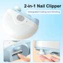 Electric Nail Clippers for Seniors,Upgrade Smart Nail Clippers 2026 New 3 in 1 Electric Clipper with Polishing and LED Light,Smart Toenail Clipper 3 Adjustable Speeds for Adults,Baby (Blue)