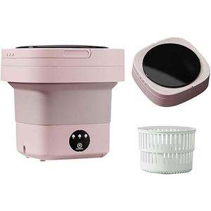 MacLehose Portable Washing Machineand Dryer Combo,10L, Mini Washing Machine, Portable WasherFoldable, For Baby Clothes, Underwear or Small Items, Camping&Travel LaundryApartments, Dormpink