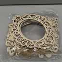 OSALADI 3pcs DIY Wooden Window Grille Pendants Rustic Picture Frames Unfinished Wood Slices Handmade Hanging Ornament Paper Photo Frames