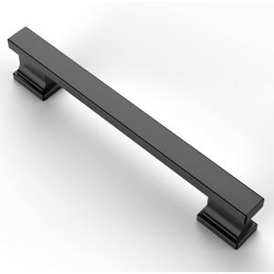 Asidrama 10 Pack 5 Inch(128mm) Matte Black Kitchen Cabinet Handles, Cabinet Pulls Kitchen Cabinet Hardware for Cupboard Drawer Pulls, 5" Hole Center, 10 Pack, Matte Black