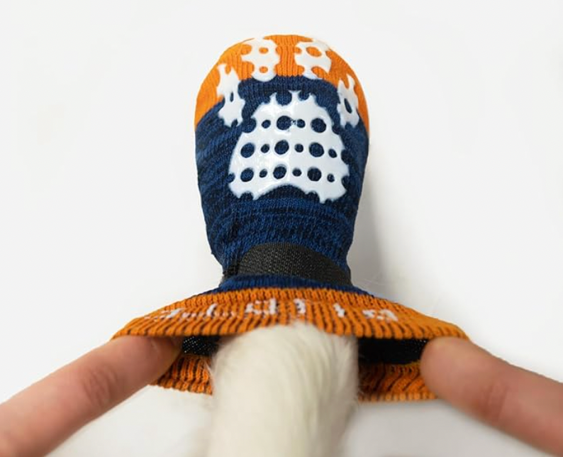 PUPTECK Non-Slip Dog Socks with Double-Sided Handles for Small, Medium and Large Dogs, Hardwood Floors Prevents Licking, Shoes for Small Dogs, XL