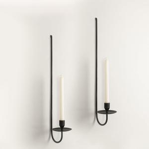 24.8" Iron Metal Wall Candle Sconce Holder, Set of 2 Wall Mount Candle Holders Modern Wall Candle Sconces Hanging for Living Room Farmhouse Fireplace Wedding