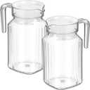 Cold Water Kettle with Lid 2-Pack 600Ml Plastic Water Pitcher for Iced Tea Juice Coffee and Milk Ideal for Home and Parties