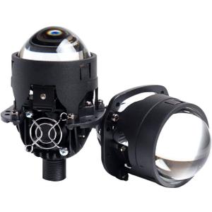 2.5 Inch Bi-LED Projector Lens with High Low Beam - 6000K White 92W/pair 20000LM Focus Beam DOT Approved Clear Cut off Line No Blind Oncoming Car Upgrade Bi-Xenon Projector Lens