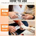 2 in 1 Dog Nail Clippers an Nail Grinder Pet Trimmers for Dogs Cats Claw Nail Care Tool USB Rechargeable Dogs Nail Trimmer with LED Lights and Storage Bag Low Noise Pet Electric Grinder
