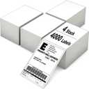4000 4x6 Thermal Labels 1000/Stack, HUOJI Shipping Thermal Labels 4x6 Fanfold Compatible with Rollo, Zebra, MUNBYN Printers (Commercial Grade)