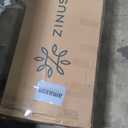 Zinus King Maya Upholstered Bed Frame with Asymmetric Headboard, Durable Wooden Slats, Sturdy Framework, Noise Free Sleep, No Box Spring Needed, Easy Assembly, Eco Friendly Packaging, Dark Grey