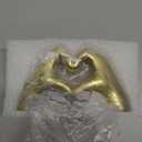loveparadise Gold Decor,Heart Hands Sculpture for Living Room Decor,Love Finger Modern Statue for Boho Wedding Decorations,Sculptures Home Decor for Shelves