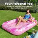 SLOOSH Inflatable Tanning Pool Lounger Float, 70" x 46" Pool Floats Adult with Pillow, 4 in 1 Suntan Tub Raft Floatie,Sunbathing Bed Lounge for Water Blow Up Kids Ball Pit Party Gifts, L-Hot Pink