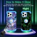 LONTECT for iPhone 16 Pro Max Case Glow in The Dark Three Layer Heavy Duty Shockproof Hard PC+Soft Silicone Rugged Full Body Protective Case for Women Girls,Purple Blue