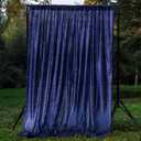 JYFLZQ Navy Blue Sequin Backdrop Curtains 10ft x 10ft 1 Panel Glitter Photo Booth Backdrops Sparkly Photography Background Drapes for Parties Wedding Bridal Showers