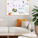 VUSIGN Magnetic Monthly Calendar Whiteboard, 17'' x 23'' Dry Erase Calendar for Wall Office School Home, Gold Wooden Frame