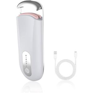 Heated Eyelash Curler for Natural Lashes 2-Level Adjustable Temperature Mini Electric Lash Curler Fast 3-Second Heat Up 24 Hours Long-Lasting Curl (White)