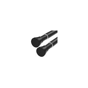 Black Tension Rods for Windows 28 to 48 Inch 2 Pack Spring Curtains Rod Tension Curtain Rod Expandable Pressure Curtain Rod Tension No Drill Adjustable Curtain Rods for Bathroom,Doorway,Door