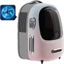 PETKIT Cat Backpack Carrier with Inbuilt Fan & Light, Airline-Approved Pet Backpack Bubble for Kitty Small Dog, Detachable Dog Backpack with Padded Strap for Travel, Hiking, Walking & Outdoor (Pink)