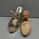 Onlymaker Platform Heels for Women Ankle Strap Chunky High Heel Sandals (8, Gold)