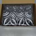 12 Pcs Black and White Christmas Ball Ornaments 2.36 Inch Xmas Stripe Dot Hanging Ornaments Plastic Glitter Tree Decorations for Christmas Halloween Holiday Party Tree Wreath Decoration