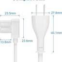 AGVEE 12ft TV Power Cord, 90 Degree Angled L-Shaped UL Listed 2-Prong AC Power Cable IEC C7 C8 Compatible with Samsung LG Sony Insignia Apple TV LCD LED, Vizio Roku JBL Partybox, White
