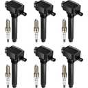 Set of 6 Ignition Coils Pack UF648 & 6 PCS Iridium Spark Plugs Compatible with 2011-2016 Grand Cherokee Wrangler Chrysler Jeep Dodge Avenge Charger Durango RAM 1500