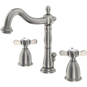 Kingston Brass KB1978BEX Widespread Lavatory Faucet with Retail Pop-Up, Brushed Nickel, 6-1/2" In Spout Reach
