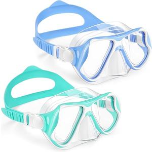 Freela 2 Pack Swim Goggles Kids Swimming Goggles for Kids 6-14 8-12 3-6 4-7 8-14 with Nose Cover Anti Fog 180Â° Clear View Water Pool Goggles Mask Childrens Boys Girls Toddler Youth 4 5 6 7 8 9 Years