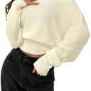 RoseSeek Women's Off The Shoulder Sweater Long Sleeve Knit Pullover Cinched Waist Tops Trendy Fall Outfits M