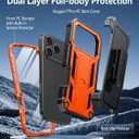 FNTCASE for iPhone 17 Pro-Max Case: Military Grade Rugged Phone Cover with Kickstand & Belt Clip Holster | Shockproof TPU Protection Bumper Matte Textured Design | Heavy Duty Protector Orange