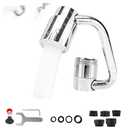 xoermioy 1080° U-Shaped Faucet Extender – Rotatable Faucet Aerator with 3 Adapters & Washers, Multi-Joint Swivel Aerator with 2 Spray Modes for Kitchen & Bathroom Sink, Silver