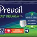 Prevail Daily Protective Underwear - Unisex Adult Incontinence Underwear - Disposable Adult Diaper for Men & Women - Maximum Absorbency - Medium - 80 Count (4 packs of 20)