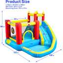 WELLFUNTIME Inflatable Bouncy Castle & Bounce House with Slide, Jumping Castle with Blower, Climbing Wall, Dartboard, Basketball Hoop and 50 Ball Pit Balls, 108x122x86 Inch