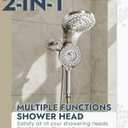 Dual Shower Heads with Handheld Spray Combo, High Pressure 2 in 1 Rainfall Shower Heads with 9 Spray Modes, Magnetic Double Showerhead, Brushed Nickel
