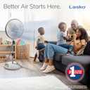 Lasko Oscillating Adjustable Pedestal Stand Fan with Timer and Remote for Indoor, Bedroom, Living Room, Home Office & College Dorm Use, 16 Inch, White, 1646, 47 In. Tall