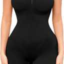HOMETA Strapless Bodysuit Shapewear Tummy Control for Women Seamless Full Body Shaper Shaping Shorts with Removable Straps (Black, XL)