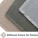 2 x Boho Bath Mat, Super Absorbent Non Slip Waffle Bathroom Rug, Washable, Ultra Soft Rubber Backed, 18x30in, Light Grey