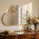 Decorative Cloud Wall Mirror with Frame for Kids' Room, Living Room, Hallway, Entryway