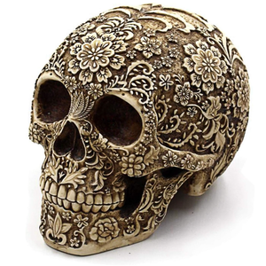 wynameleri Creative Skull Decor Skeleton Head Sculpture 8.1'' Human Statue Collectible Halloween Decoration Home Decoration SKL20