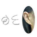 Sterling Silver Double Twist Hoop Earrings Tiny Spiral Second Hole Earrings Cartilage Double Hoop Piercing Earrings for Women Trendy