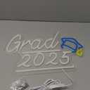HMASYO Congrats Grad Neon Sign with Cap, Graduation Decorations 2025 Congrats Led Sign Wall Decor Class of 2025 Party Room Dorm Backdrop Celebration Gifts, Warm White, USB Powered, Dimmable