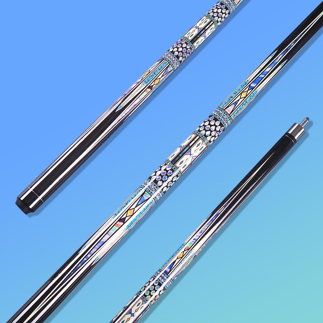 Canadian Maple Pool Cue Stick, Stainless Steel 5/16" X 18 Joint, 58 Inch 13mm Tip Billiard Pool Cue Stick, 19 20 oz, 2-Piece Pool Cue Stick for Beginner, Commercial Home Entertainment